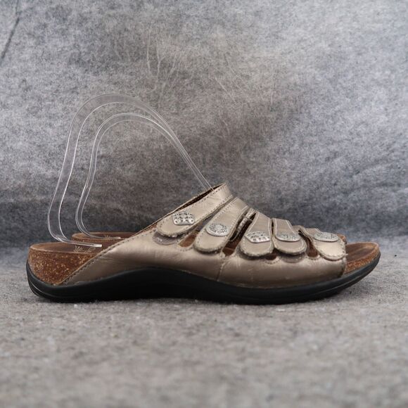 Dansko Shoes Womens 40 Sandals Janie Slip On Metallic Leather Adjustable Straps - Picture 16 of 16